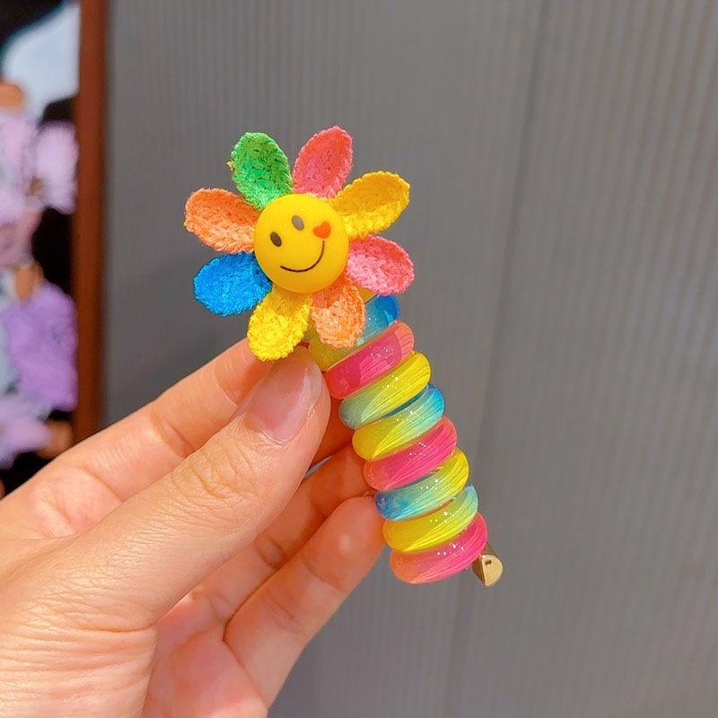 Girls Elastic Rubber Bands Children Telephone Wire Hair Ties Spiral Coil Hairbands Hair Rope Ponytail Hair Accessories