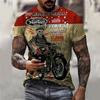 Men's Graphic Skull Motorcycle T-Shirt Short Sleeve Tee 3D Print Crew Neck Shirt Vintage Fashion Designer Outdoor Casual Spring & Summer Clothing