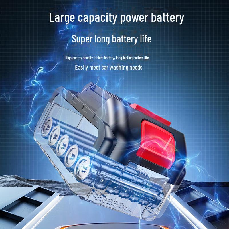 Portable High-Pressure Cordless Car Wash Machine with Rechargeable Battery
