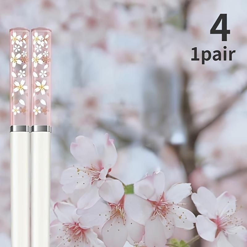 Amber Sakura Chopsticks Antibacterial Anti-slip High Temperature Resistant Reusable for Sushi Food ChopsticksTableware