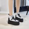 Spring New Style Increased 9CM Fashion Color Matching All-match Pure White Casual High-top Women's Shoes Trend