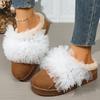 Design Comfortable Suede Slippers Low Heel 2025 Winter New Fashion Versatile Daily Slippers Domestic and Foreign Trade Double