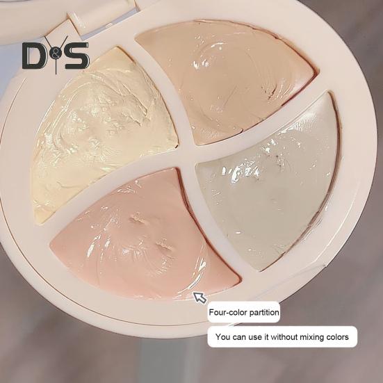 4 Colors Concealer Palette with Mirror Spot Dark Circle Acne Full Coverage Long Lasting Natural Moisturizing Matte Finish Foundation Cream