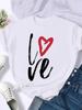 (Asian Size) Women's Top T Love Letter Trend Cute 90s Clothing Casual Fashion Print Female Casual Graphic Tee Short Sleeve T-shirts