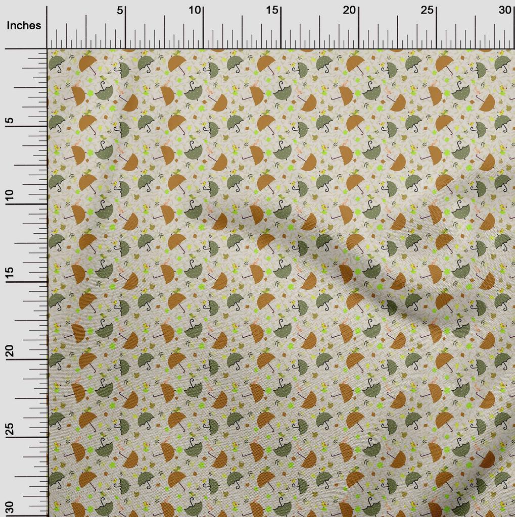 oneOone Cotton Poplin Beige Fabric Autumn Craft Projects Decor Fabric Printed By The Yard 42 Inch