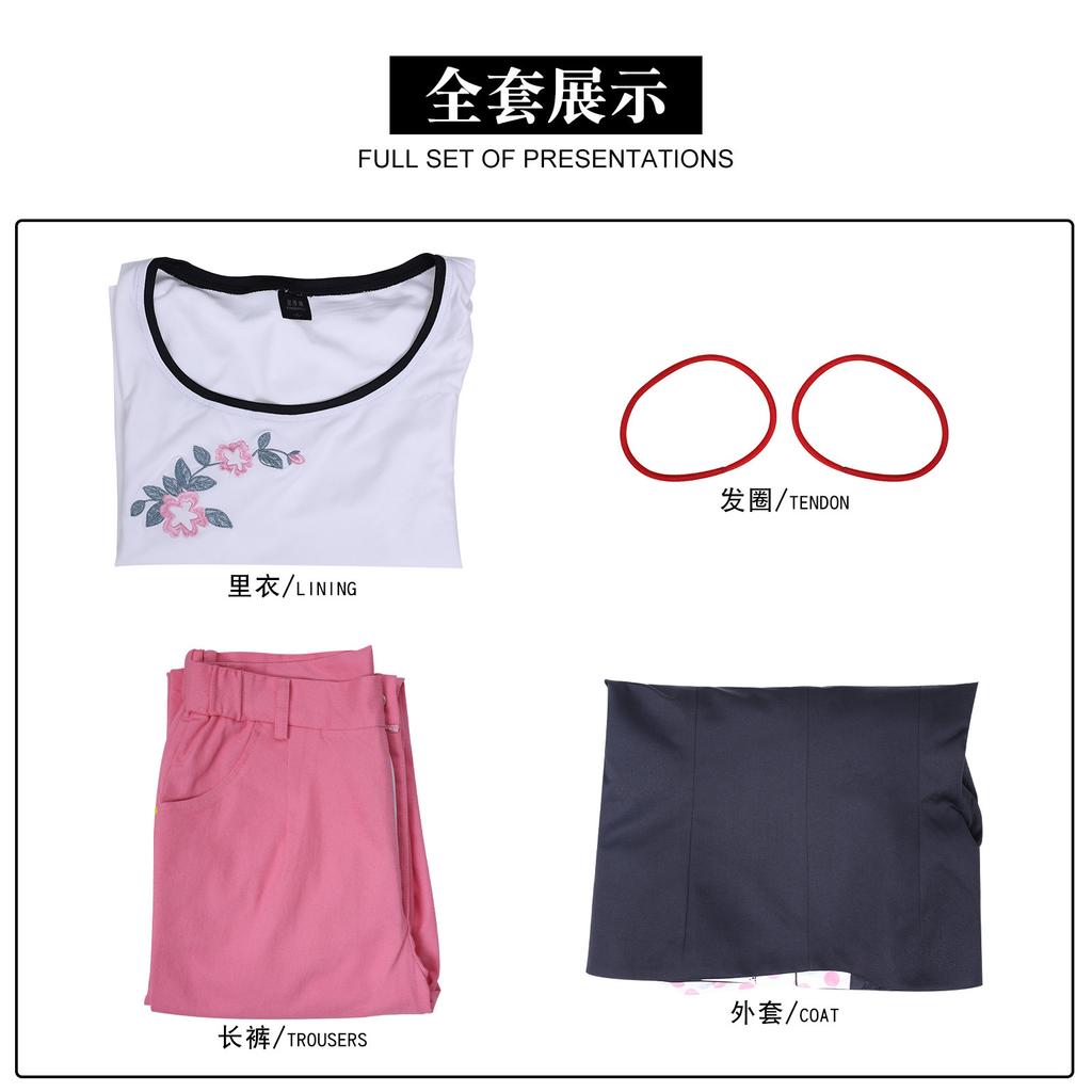 Miraculous Ladybug Season 6 Marinette Dupain-Cheng Casual Cosplay Costume Outfit with Pink Long Pants & Blazer Ladybug Noir Civilian Clothes for