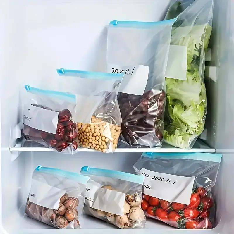 10pcs Reusable Leak-Proof Freezer Bags with Zipper Lock - Keeps Food Fresh, Ideal for Kitchen Organization