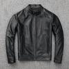 First Layer Cowhide Leather Genuine Leather Jacket for Men Short Style Youth Standing Collar Slim Leather Jacket Casual Jacket