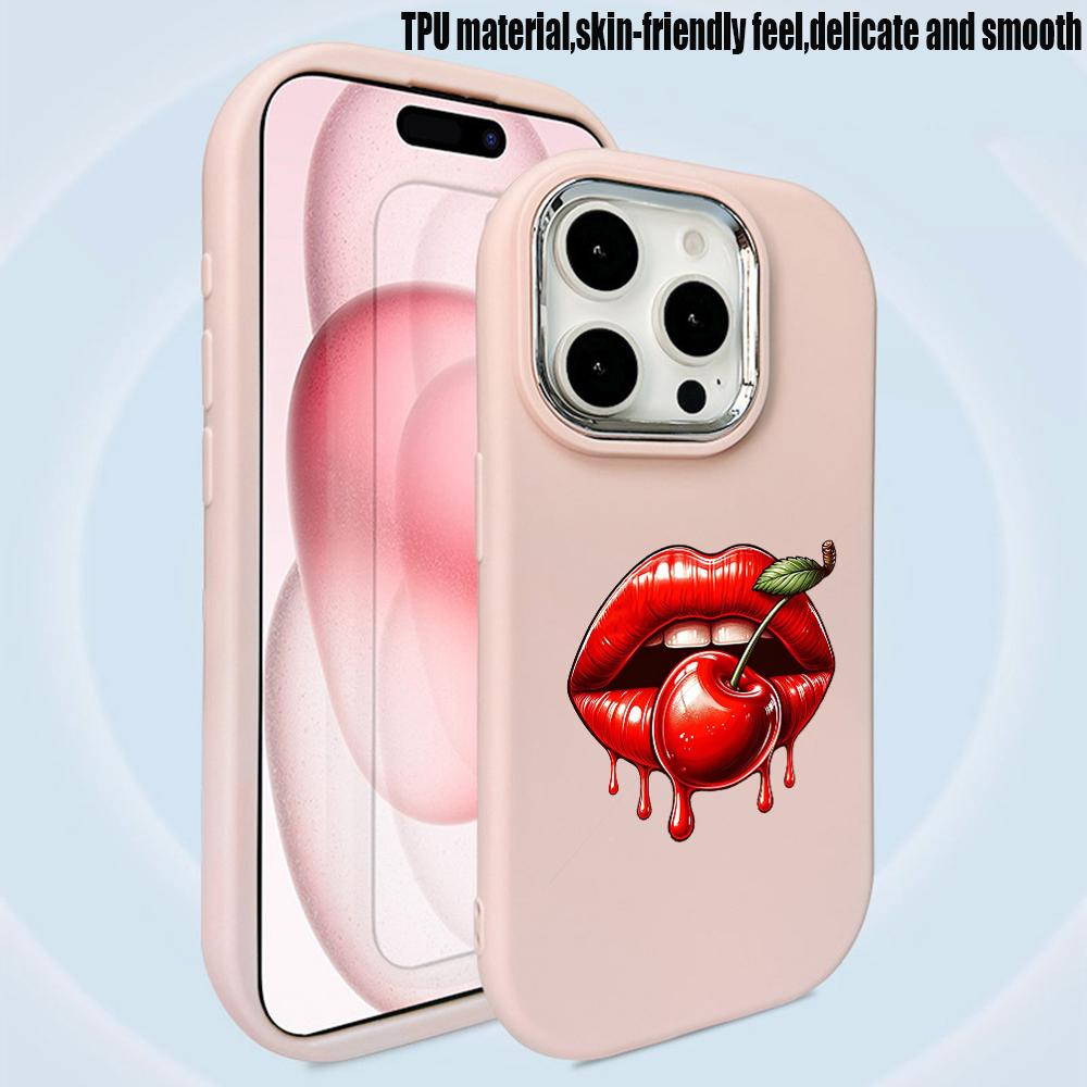 LZ18 Lips Kiss Soft Phone Case for Samsung S24 Ultra S23 Plus S21 FE A16 A54 A34 A05s A06 Infinix Hot 40 30i Lens Protection Shockproof Cover
