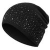 Women Casual Winter Fall Hat Stylish & Shiny Rhinestone Decor Women's Beanie Outdoor Streetwear Knitted Hat