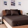 Drap housse en coton 90x190 cm JERSEY brun, par Soleil d'ocre