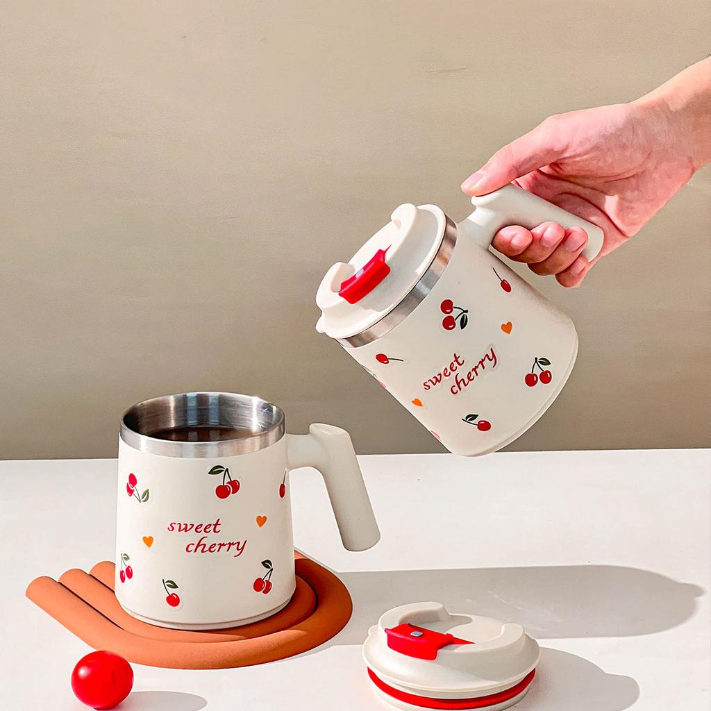 430Ml 304 Stainless Steel Double Walled Coffee Mug With Handle Portable Sealed Water Cup Office Milk Coffee Cup Tumbler