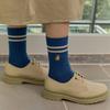 SOCKS APPEAL Rib Two Stripe Embroidery Corgi Blue