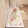 Kitchen Floor Mat Absorbent Carpet Diatom Mud Non-Slip Foot Mats Sweet Flower Pastoral Home Decoration Rug Shower Area Toilet
