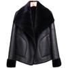 Women's Plus-size Leather Coat Fur Integrated Thick Leather Coat Plus-size Flocked Coat Fleece Leather Jacket