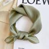 Solid Color 100% Nature Silk Square Scarfs for Women Neck Ties Foulard Neckerchief Hairband Hands Bag Ribbons Headband Gift