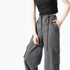 Quick-drying Work Pants for Women In Spring and Summer New Small Tying Pants High Waist Wide-leg American Casual Sports Pants