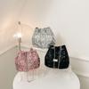 This Year's Popular Niche Design Sequined Bag 2024 New Women's Bag Personalized Chain Messenger Bag Shoulder Bucket Bag
