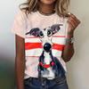 Funny Animal Graphic Women's T Shirts Causal Short Sleeve Top Women Kawaii Fashion Oversized Female Clothing Ladies Summer Tees