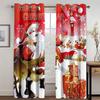 3D Christmas Curtains Christmas Christmas Tree Snowman Red Curtains Balcony Living Room Window Decorative Curtains 2 Panels