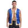 Mens Toad Vest Costume Open Front Metallic Shiny Trim Contrast Waistcoat