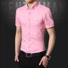 Men's Summer Big Size Business Shirt Turn-down Collar Short Sleeves
