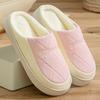 Down Cotton Slippers Autumn and Winter Indoor Home Waterproof and Non-slip Couple Plush Cotton Drag Winter