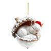 Yousheng 2D Forest Animal Acorn Ornaments Cozy Forest Animal In Snow Frosted Pine Cone Ornaments Woodland Creature Acrylic Hanging Ornament for Lover