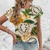 Women's High Quality T-shirt Artistic Fruit Pattern Print T-shirt Fashion Print T-shirt Elegant Women's Short Sleeved T-shirt