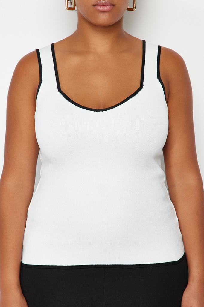 Women's Style Plus Size Navy Blue Bodycon Knitwear Blouse