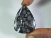 AA++ 44Cts.Natural Black Fossil Coral Pear Cabochon Loose Gemstone 28X39X4MM ET-294