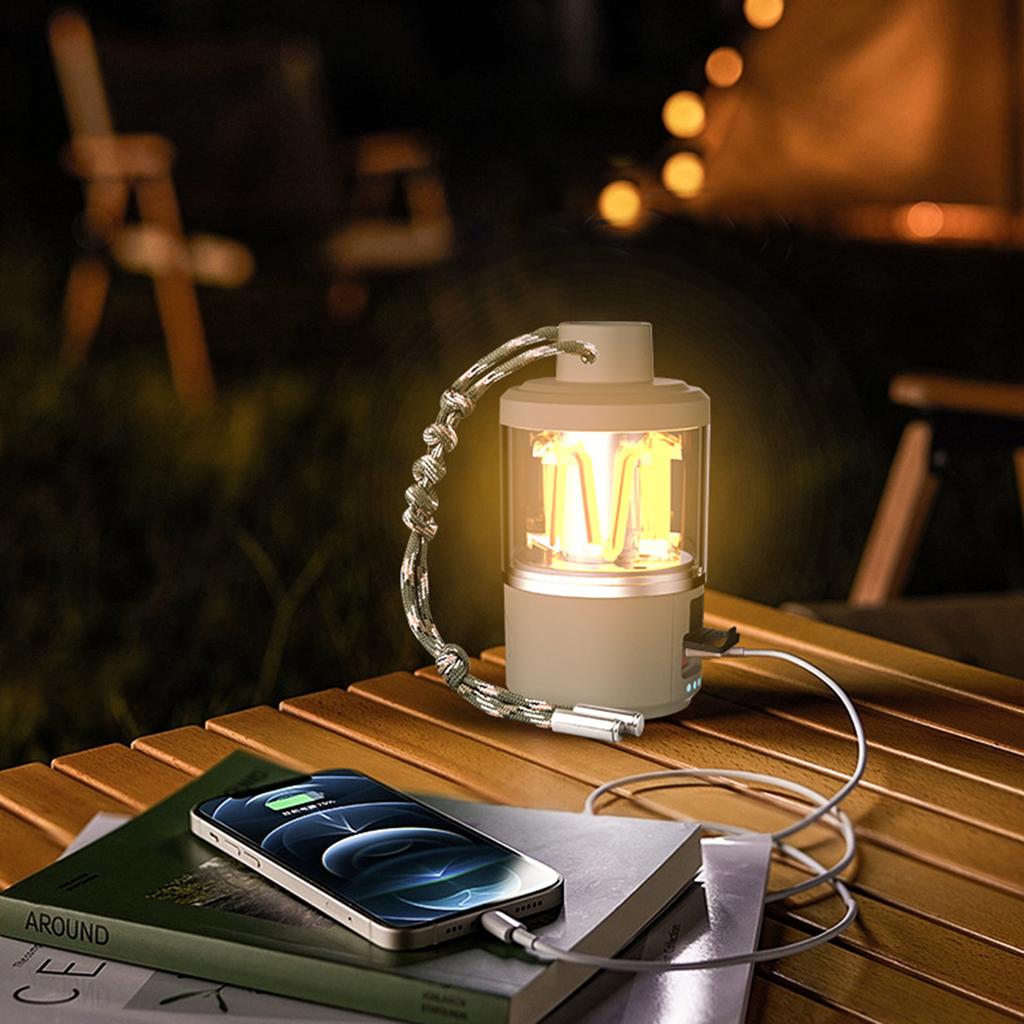 Integrated LED Desktop Lantern Emergency Rechargeable Hanging Tent Light for Home Power Outages Car Repair Camping Gear