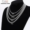 Women Men 'S Necklace Stainless Steel Curb Cuban Link Nk Chain Silver Color Basic Punk Male Choker Jewelry Gifts