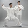 2Pcs/Set Unisex Button Placket Shirt Loose Solid Color Chinese Traditional Tai Chi Suit Kung Fu Wear Men Clothes