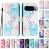 Love Luxury Painted Leather Case Wallet Book Style Cover for Google Pixel 5,5a 5G/6,6a,6 Pro/7,7a,7 Pro/ 8,8a,8 Pro /9,9 Pro,9 Pro XL