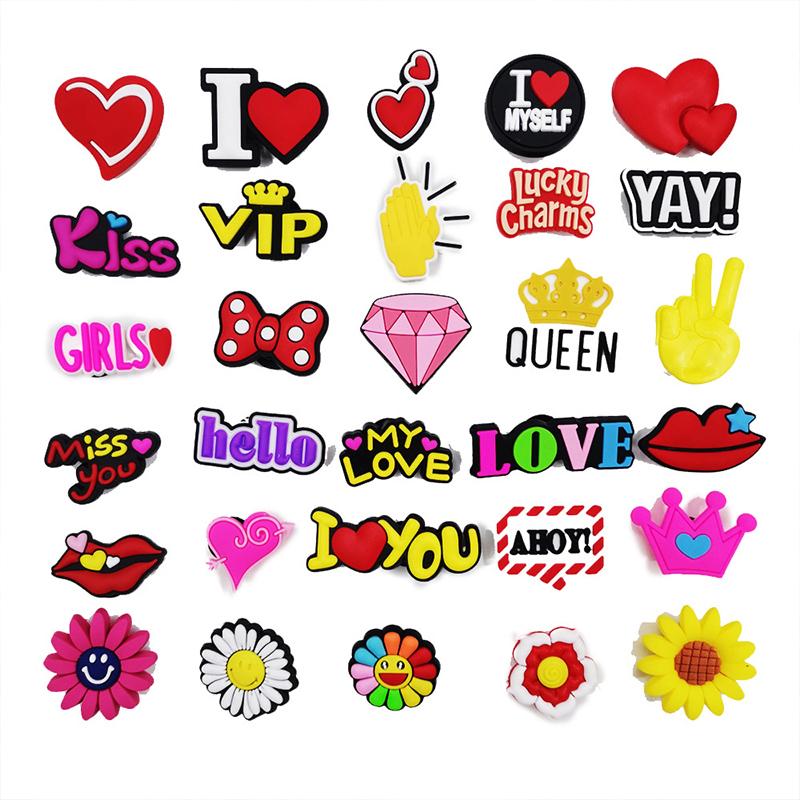 30Pcs Girls Series PVC Shoe Charms for Shoe Decorations Accessories