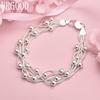 925 Sterling Silver Smooth Bead Bracelet Fashion Wedding Jewelry