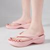 6cm Flip-flops Anti Slip High Heel Slippers Women's Slope Heel Thick Sole Slippers Summer Beach Shoes Fashionable and Comfortable