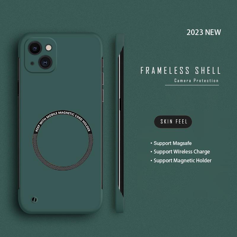 Ultra Thin Hard PC For Magsafe Frameless Magnetic Phone Case For iPhone 14 11 12 13 Pro Mini XR XS Max X 7 8 14 Plus SE Wireless Charging Cover