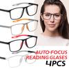 4PCS Auto-Focus Reading Glasses Unisex Design PC Material Frame Ideal for Computer Use & Perfect Gift Choice