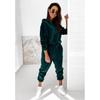 Women's Solid Color Gold Velvet Hooded Long-Sleeve Sports Casual Suit - Autumn/Winter 2021