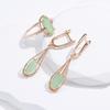 Kinel Lake Green Zircon Long Dangle Earrings For Women Water Drop Stone Earrings
