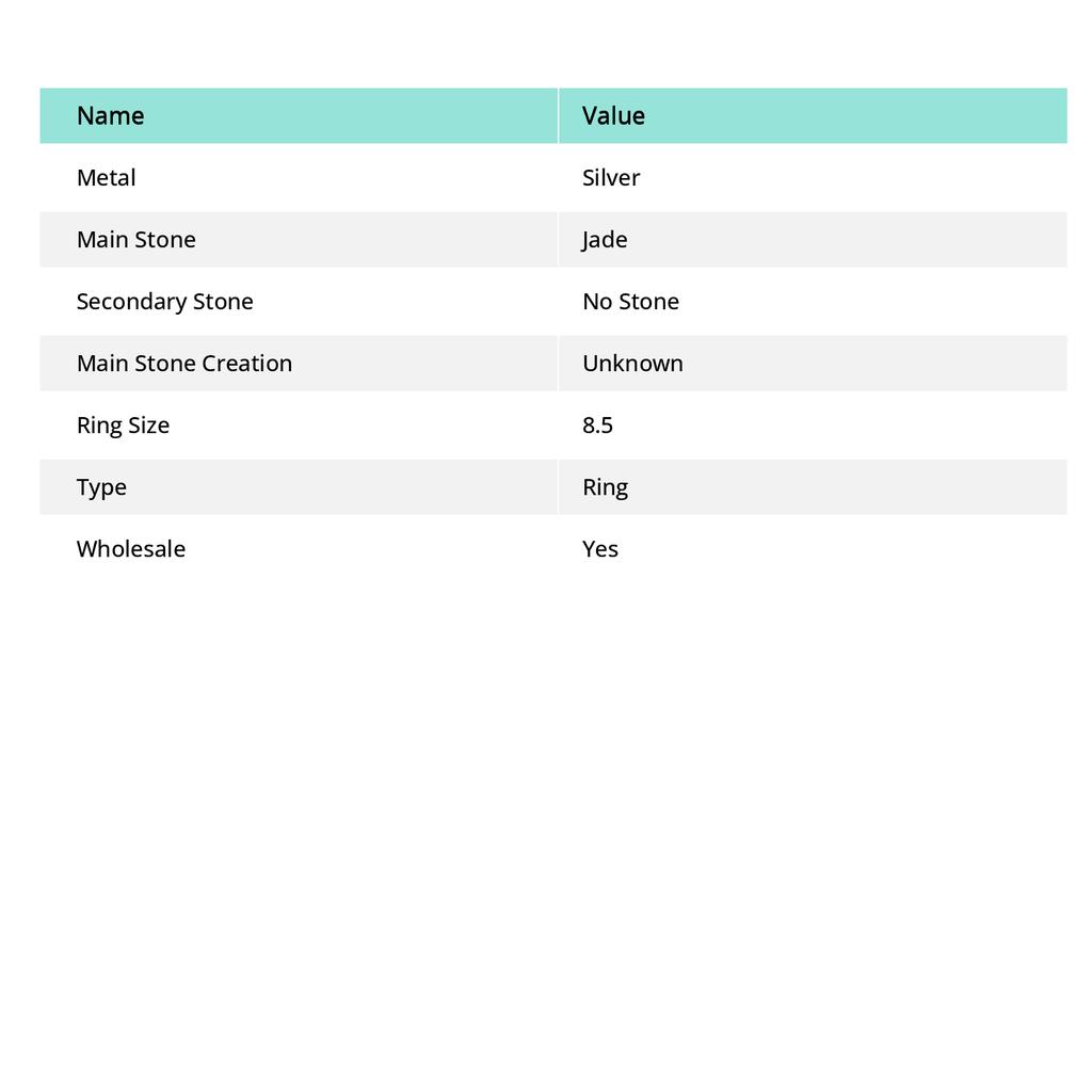 Green Jade Gemstone Ring Handmade Antique Design Women's Jewelry 8.50" D7t51