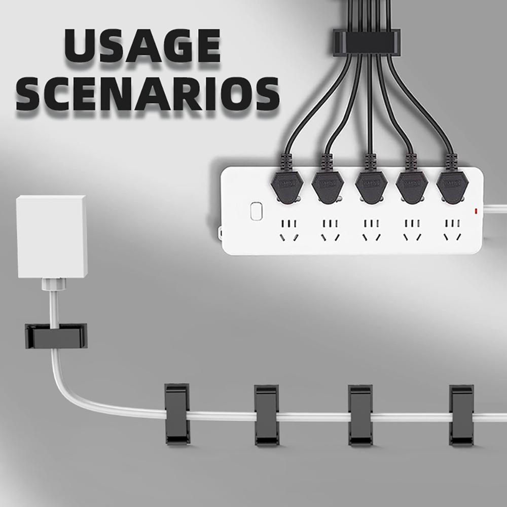 10pcs Cable Clamp Self-adhesive Wire Tie Clips Holder Organizer Management Home Car Data USB Cable Cord Bobbin Wires Organizer