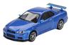 MINI GT Nissan Skyline R34 V Spec Bayside Blue Finished Product 1/64 GT-R (Right Handle)