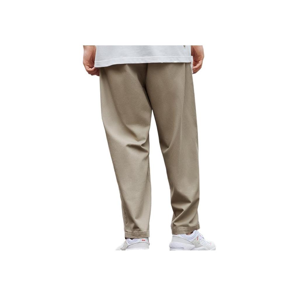 Li Ning CF Pure Color Straight Loose Casual Pants Men Bottoms Khaki AKXSB57-2