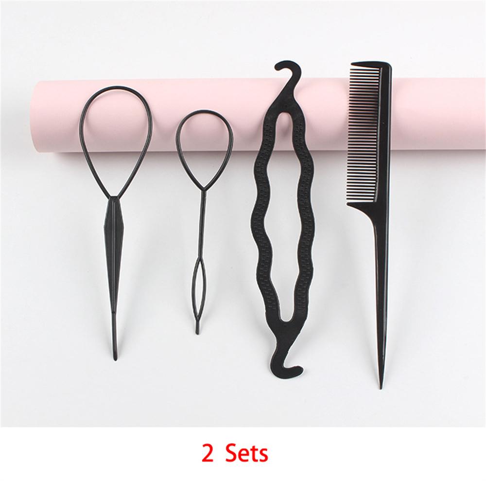 2 Sets Hair French Braid Tail Clip Magic Styling Stick DIY Bun Maker Tool
