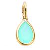 [Q7595] - Gold Plated Pendant 'Cléopatra' Milky Blue Gold - 9x8 Mm
