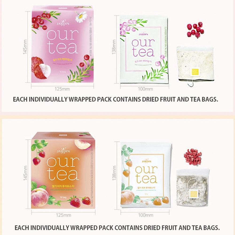 Jardin Our Tea – Korean Real Fruit Tea 8 Bags, Assorted Flavors
