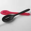Durable Anti-rust Wear-resistant Ergonomic Handgrip Dining Silicone Non Stick Oval Spoon for Dorm Fruit Spoon